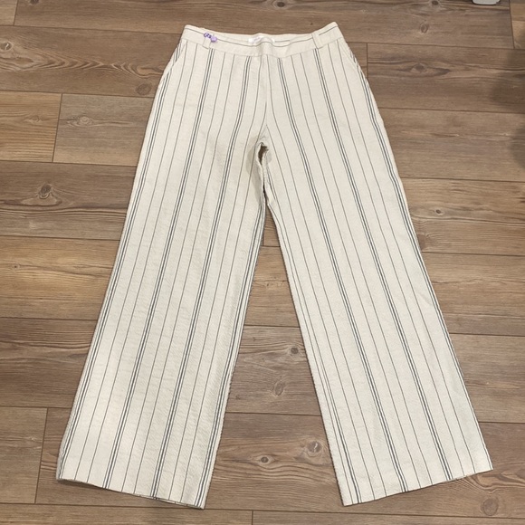 SeeBy Chloe white black 100%Cotton wide leg pants Size 42 (US 12) - Picture 2 of 7